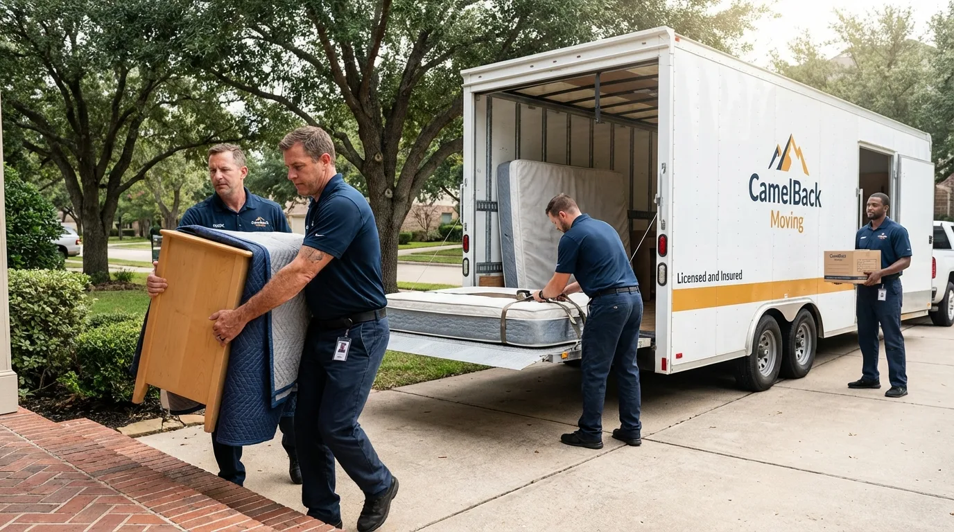 Crew loading residential truck for cross-state move from Mountain Top, PA